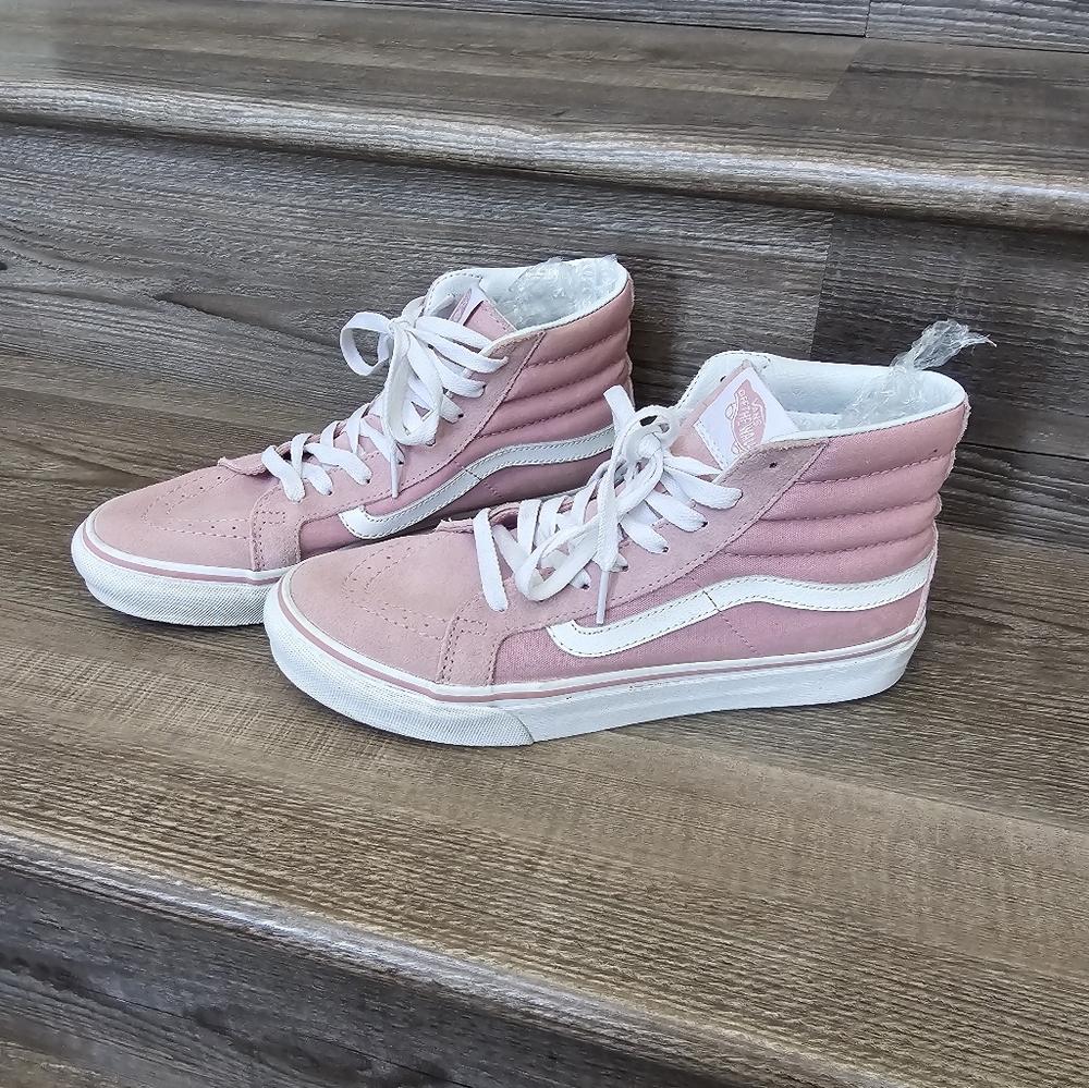VANS Women's Pink Suede High-Top Sneakers